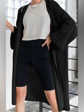 Oversized Half Sleeve Loose Knit Cardigan  NWOT